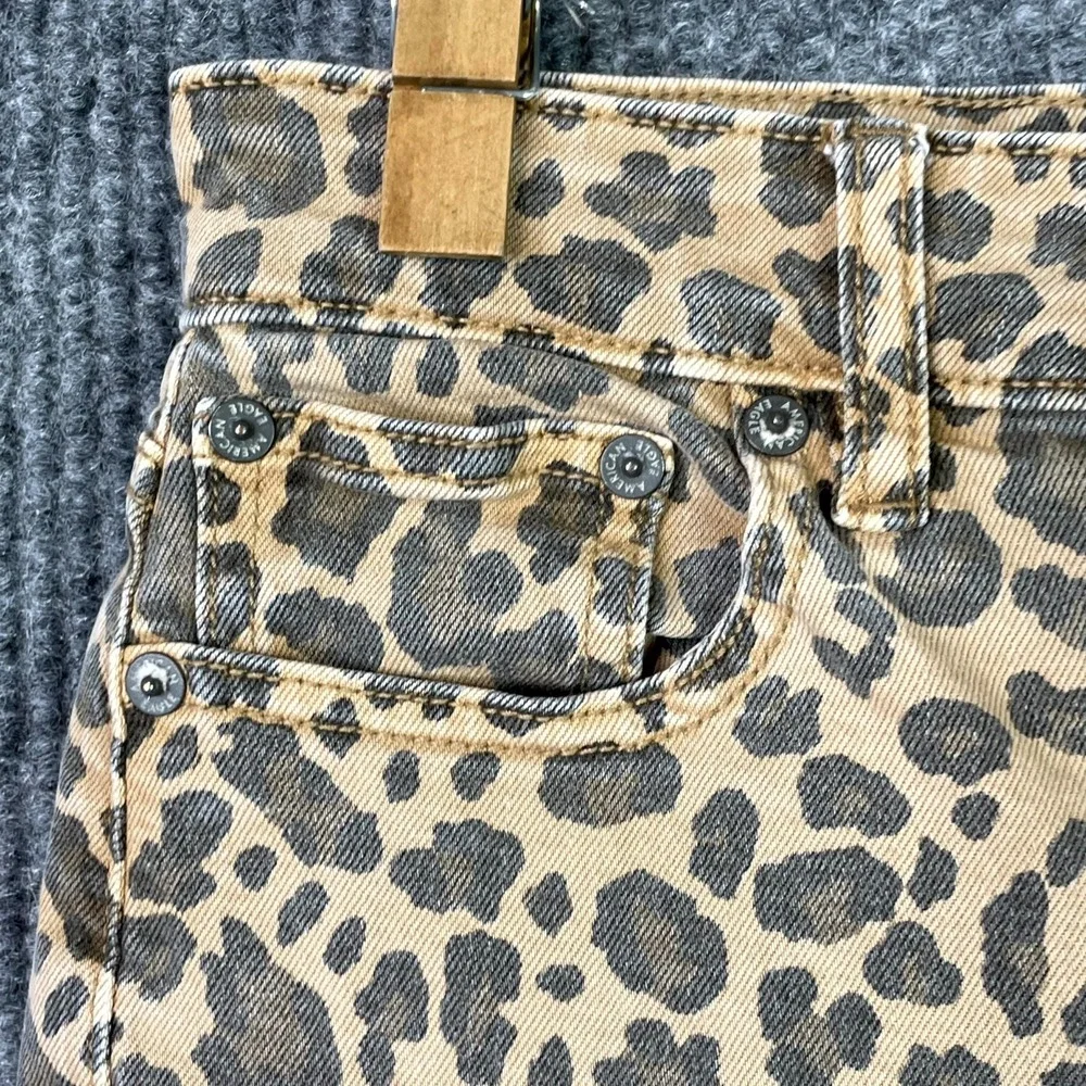 American Eagle Outfitter Jeans Womens 000 Brown Leopard Print Denim Minimalist